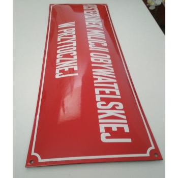 Tablica Urzędowa Emaliowana DOWOLNA TREŚĆ